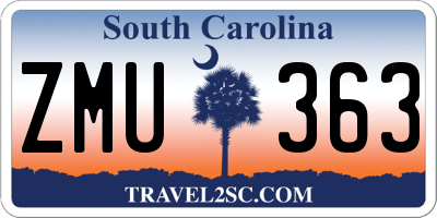 SC license plate ZMU363