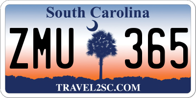 SC license plate ZMU365