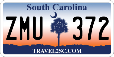 SC license plate ZMU372
