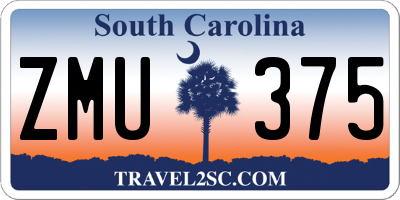 SC license plate ZMU375