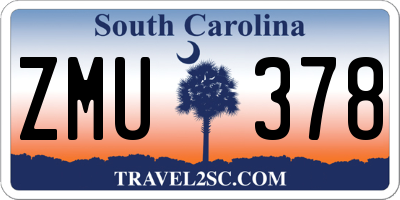 SC license plate ZMU378