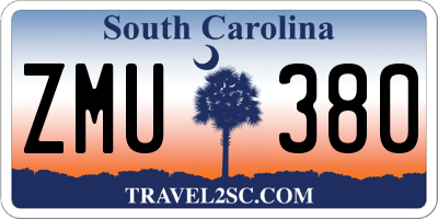 SC license plate ZMU380
