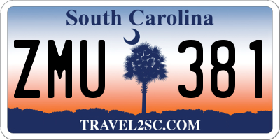 SC license plate ZMU381