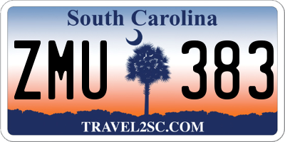 SC license plate ZMU383