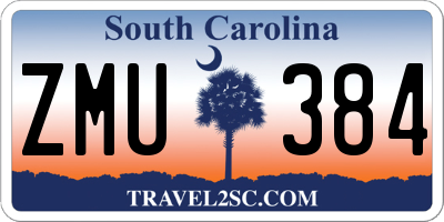 SC license plate ZMU384