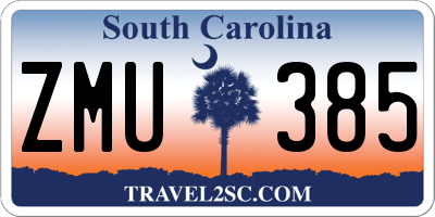 SC license plate ZMU385