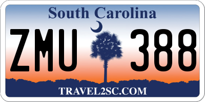 SC license plate ZMU388