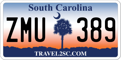 SC license plate ZMU389