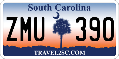 SC license plate ZMU390