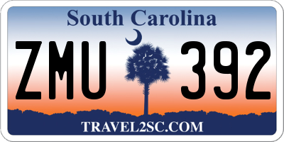 SC license plate ZMU392