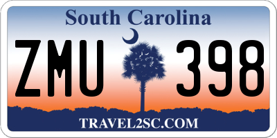 SC license plate ZMU398
