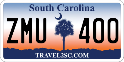 SC license plate ZMU400