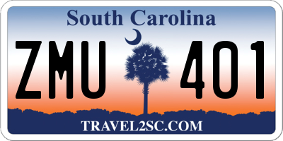 SC license plate ZMU401