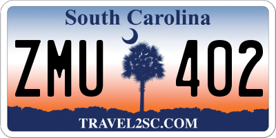 SC license plate ZMU402