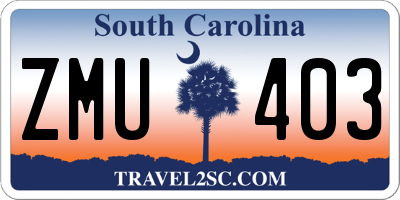 SC license plate ZMU403