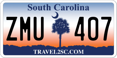 SC license plate ZMU407