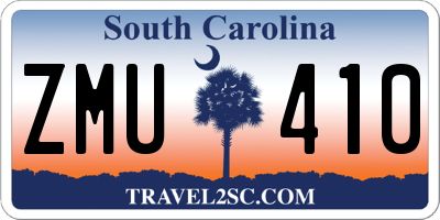 SC license plate ZMU410