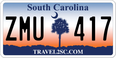 SC license plate ZMU417