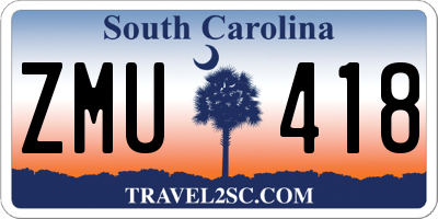 SC license plate ZMU418