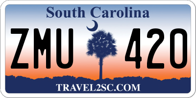 SC license plate ZMU420
