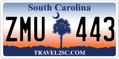 SC license plate ZMU443