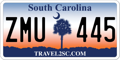 SC license plate ZMU445