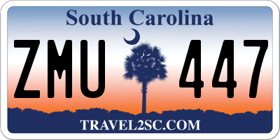 SC license plate ZMU447