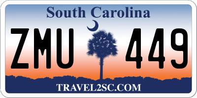 SC license plate ZMU449