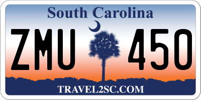 SC license plate ZMU450