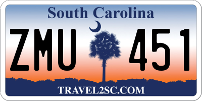 SC license plate ZMU451