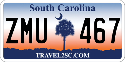 SC license plate ZMU467