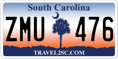 SC license plate ZMU476
