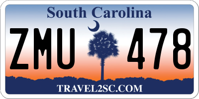 SC license plate ZMU478