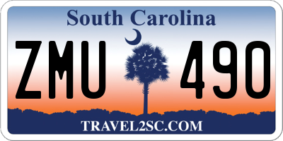 SC license plate ZMU490