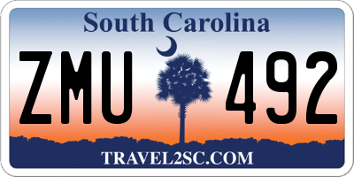 SC license plate ZMU492
