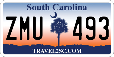 SC license plate ZMU493
