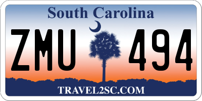 SC license plate ZMU494