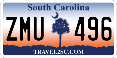 SC license plate ZMU496