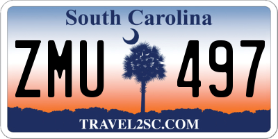 SC license plate ZMU497