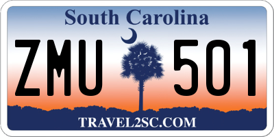 SC license plate ZMU501