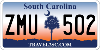 SC license plate ZMU502