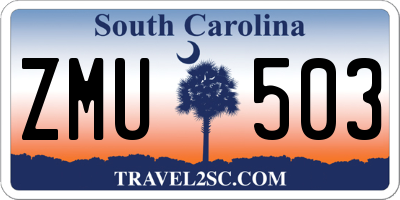 SC license plate ZMU503