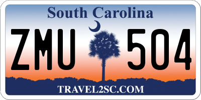 SC license plate ZMU504