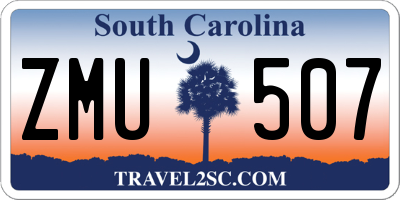 SC license plate ZMU507