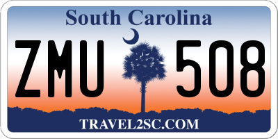 SC license plate ZMU508