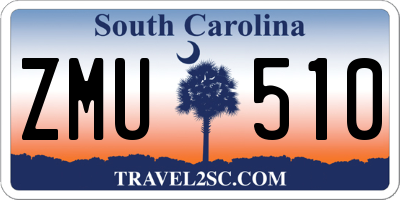 SC license plate ZMU510