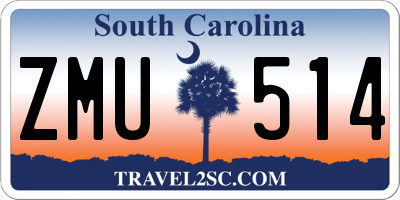 SC license plate ZMU514