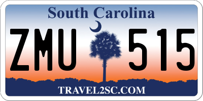 SC license plate ZMU515
