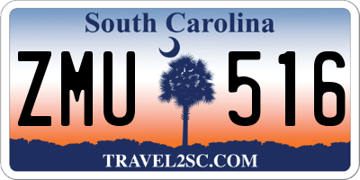 SC license plate ZMU516