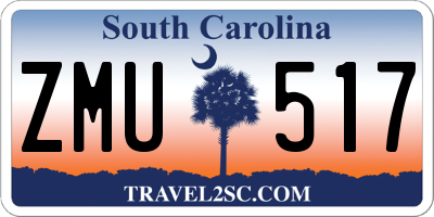 SC license plate ZMU517